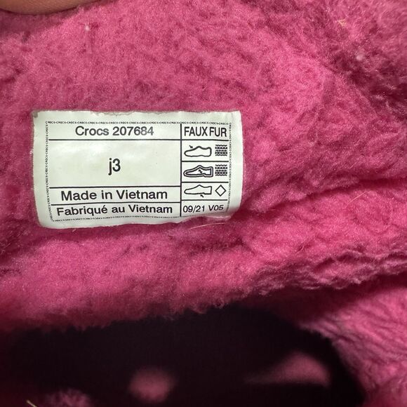 Crocs Classic Lined Neo Puff Slip On Rain Snow Boot Youth Kids J3 Fuschia Pink - Picture 8 of 14